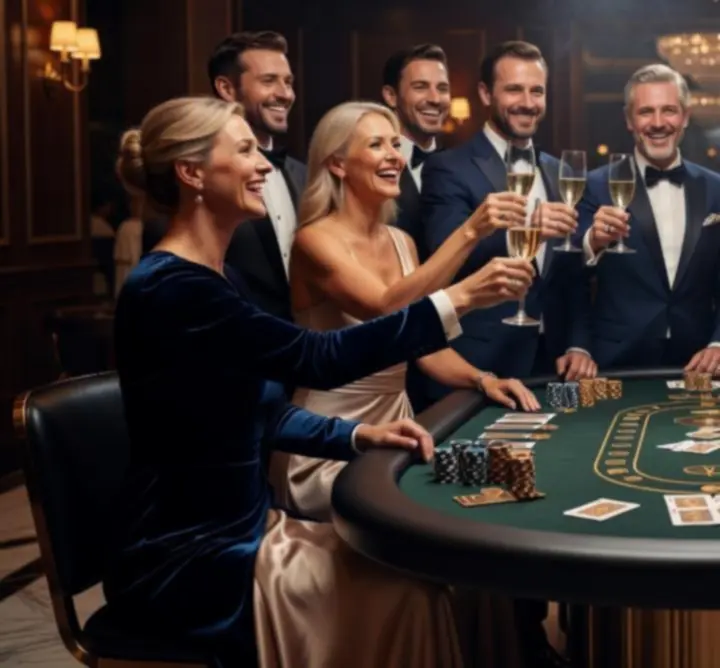 Elegáns buli hangulat pezsgővel és fényekkel