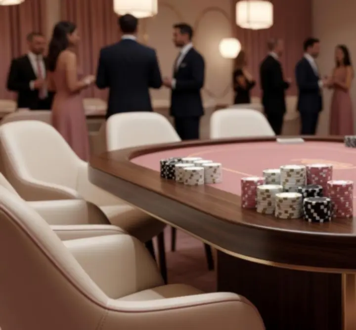 Professzionális poker asztal hangulatos fényekkel