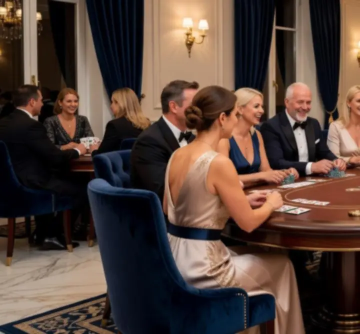 Hangulatos, póker témájú esemény, elegáns asztalokkal