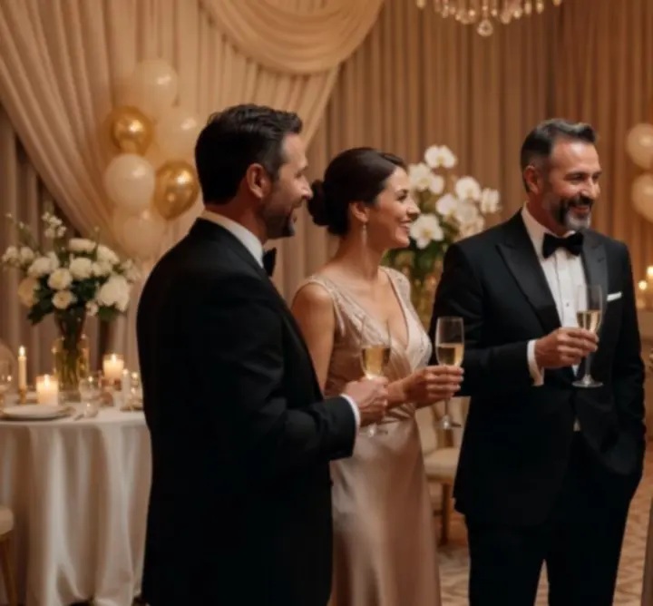 Vendégek mobil kaszinó eseményen, felszabadult hangulattal